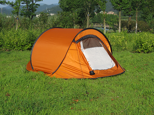Orange instant pop‑up tent outdoor